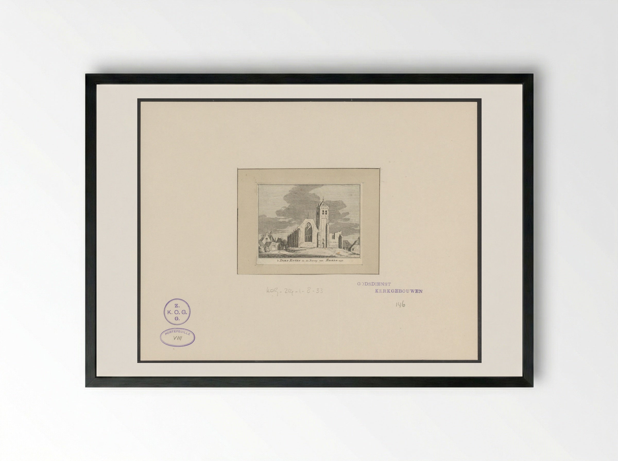 't Dorp Etten in de Barony van Breda - Hendrik Spilman - Framed Print Black