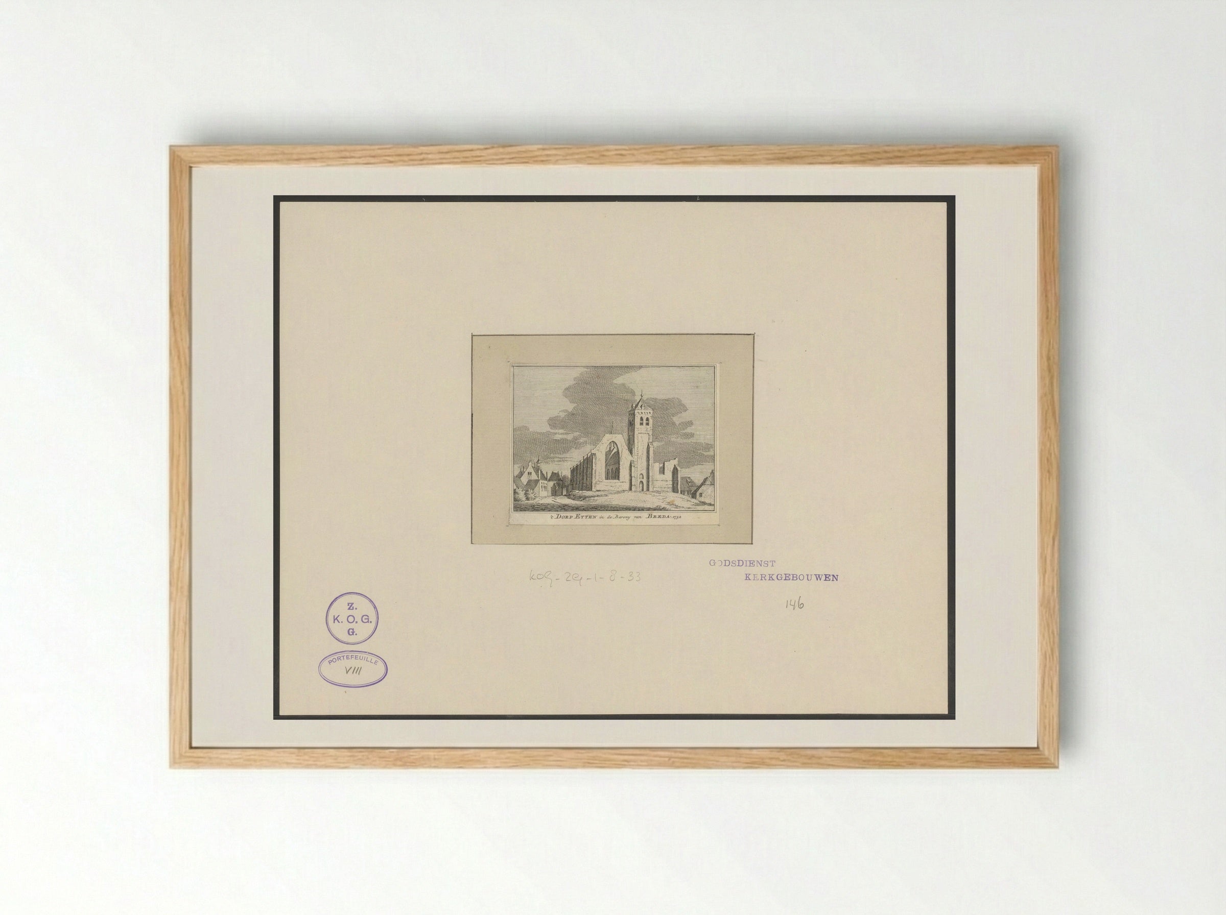 't Dorp Etten in de Barony van Breda - Hendrik Spilman - Framed Print Wood