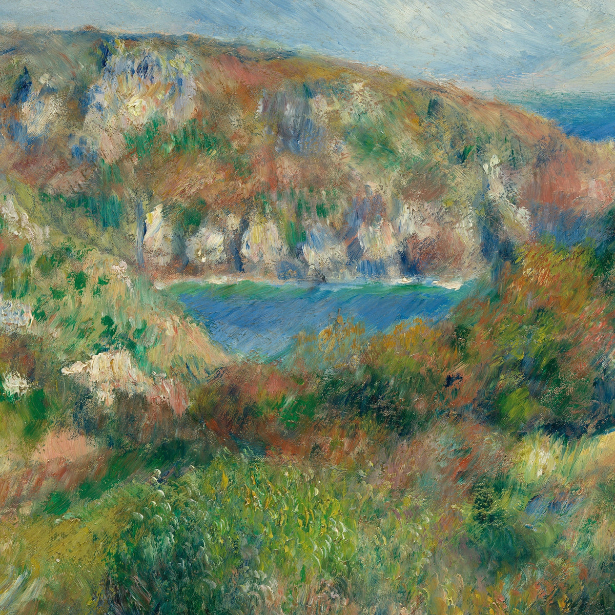Hills around the Bay of Moulin Huet, Guernsey - Auguste Renoir - Artwork detail