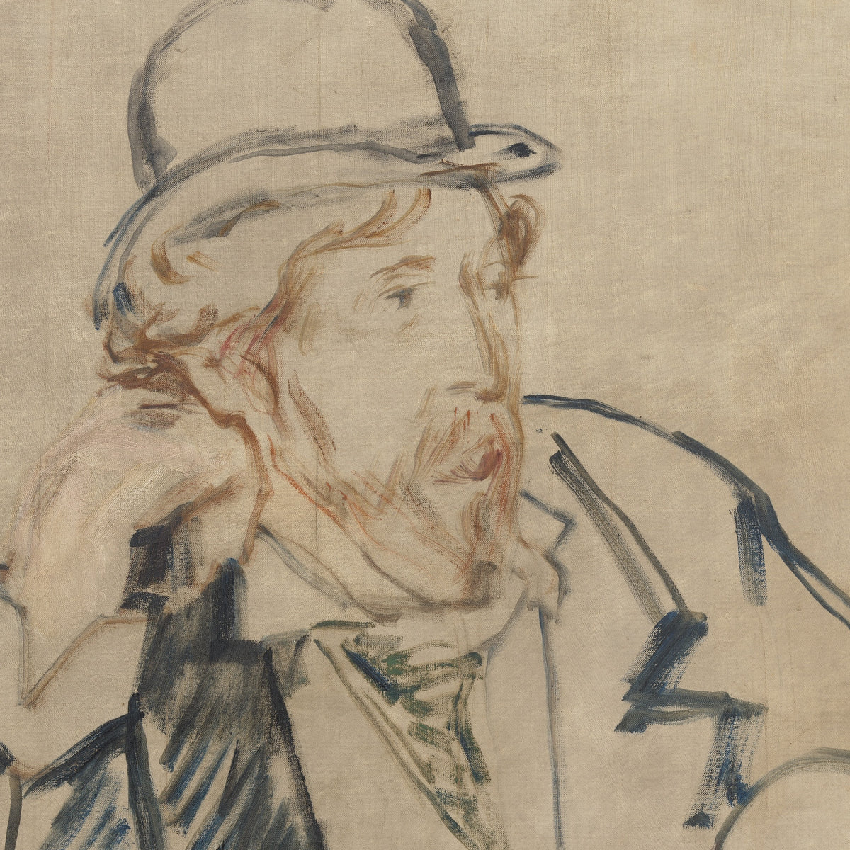 George Moore at the Café - Edouard Manet - Artwork detail