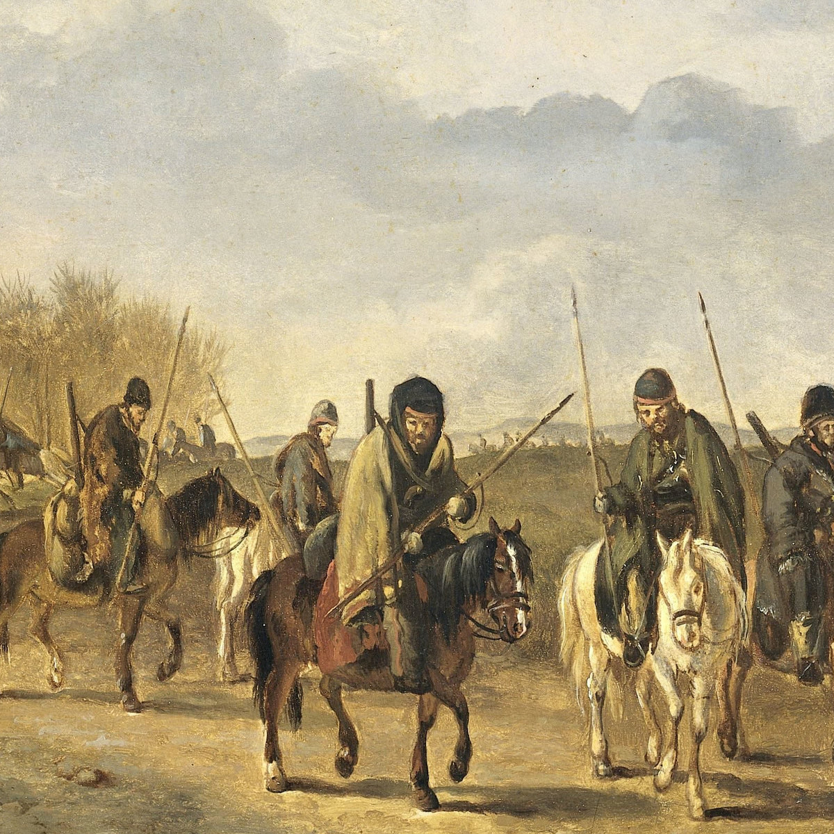 Cossacks on a Country Road near Bergen in North Holland - Pieter Gerardus van Os - Artwork detail
