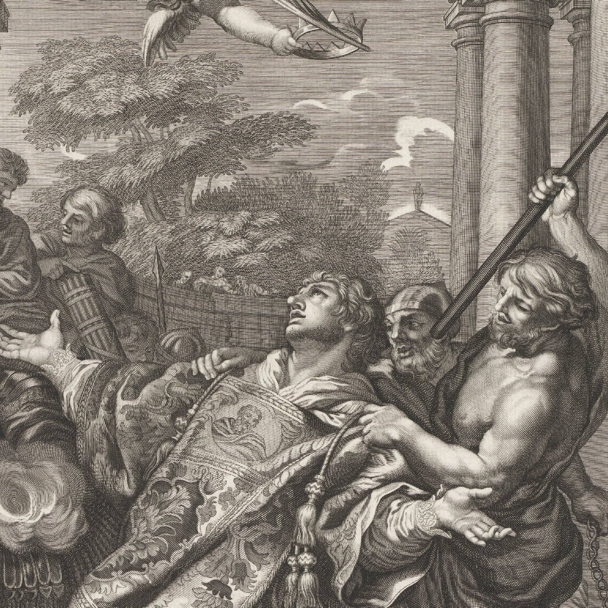 Martyrdom of Saint Lawrence - Giovanni Giacomo de' Rossi - Artwork detail