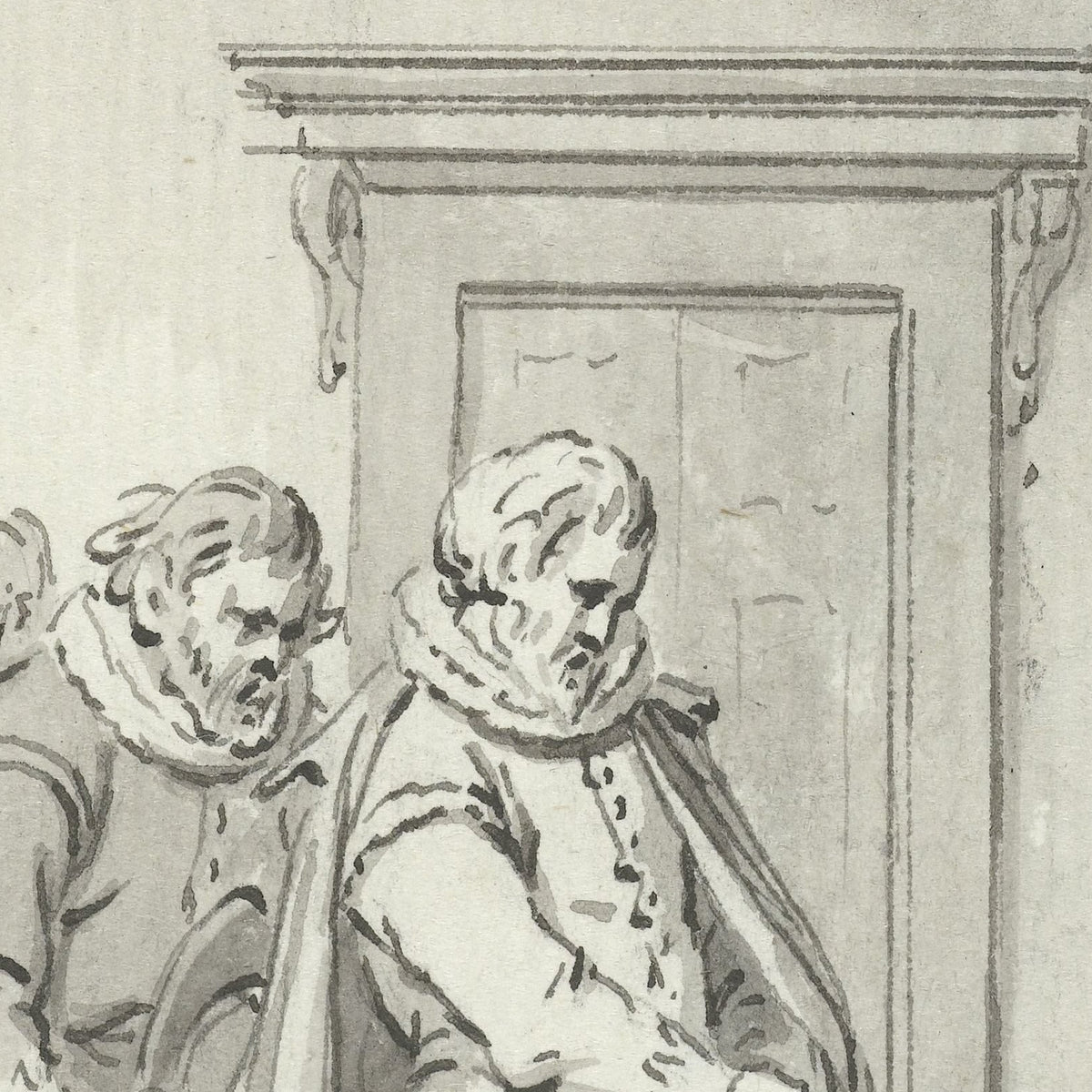 Raadsheer Teding van Berkhout waarschuwt Johan van Oldenbarnevelt voor diens gevangenneming, 28 augustus 1618 - Jacobus Buys - Artwork detail