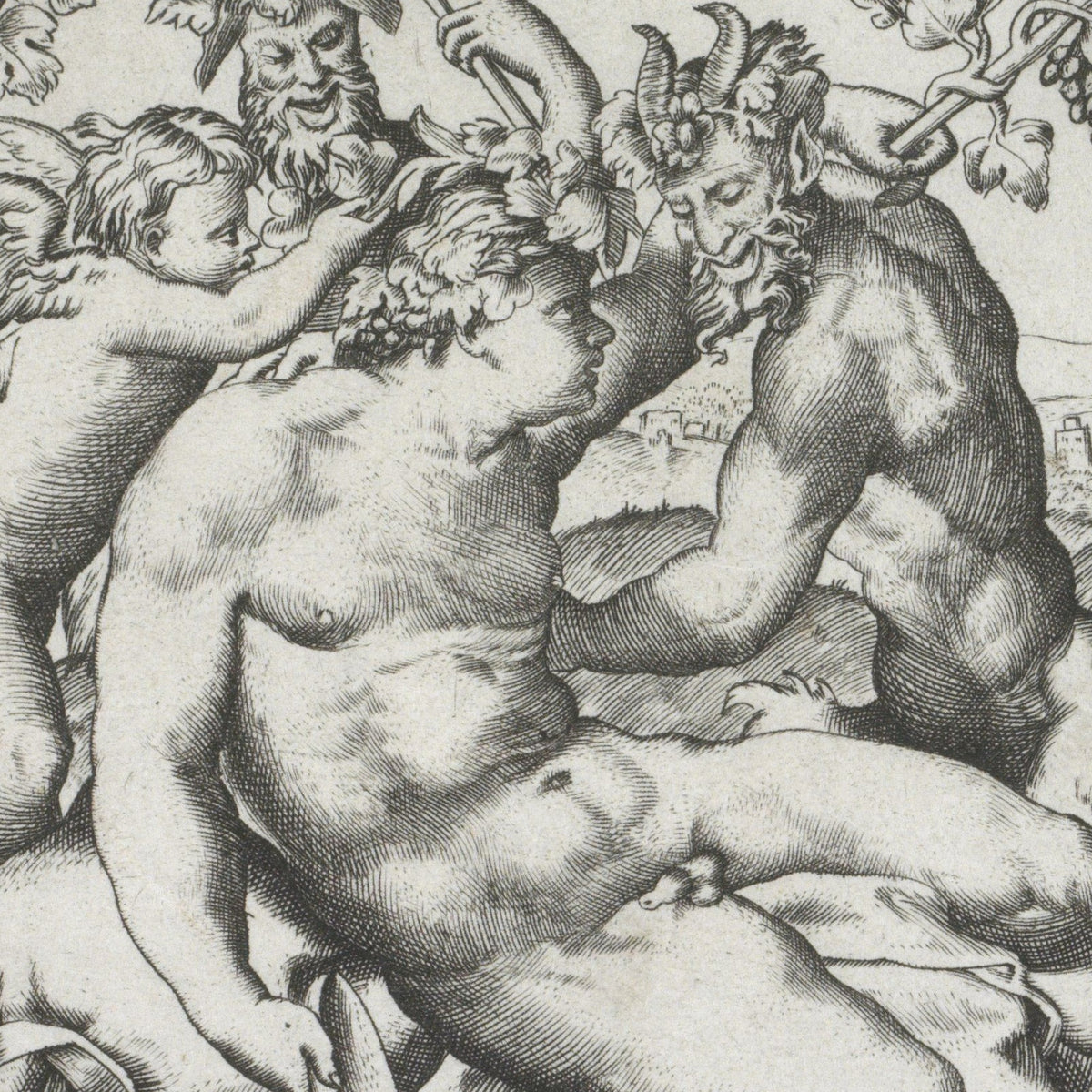The Triumph of Bacchus - Giulio Bonasone - Artwork detail
