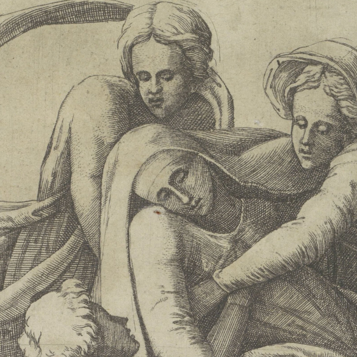 The Swooning of the Virgin - Giulio Bonasone - Artwork detail