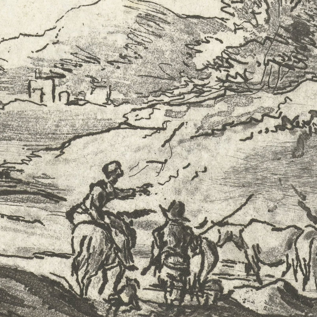 Landschap met ruiter en herder - Louis Bernard Coclers - Artwork detail