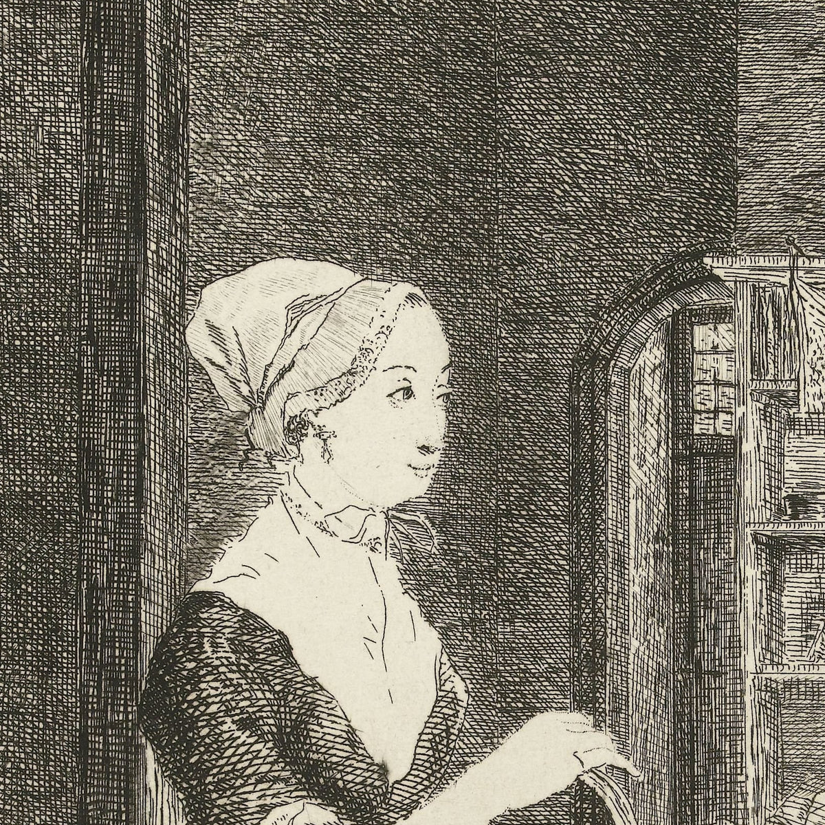 De poelierster (The Poulterer) - Louis Bernard Coclers - Artwork detail