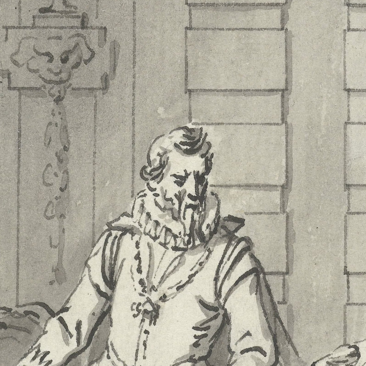 Sabine van Beieren smeekt Alva haar man, de graaf van Egmond, vrij te laten, juni 1568 - Jacobus Buys - Artwork detail