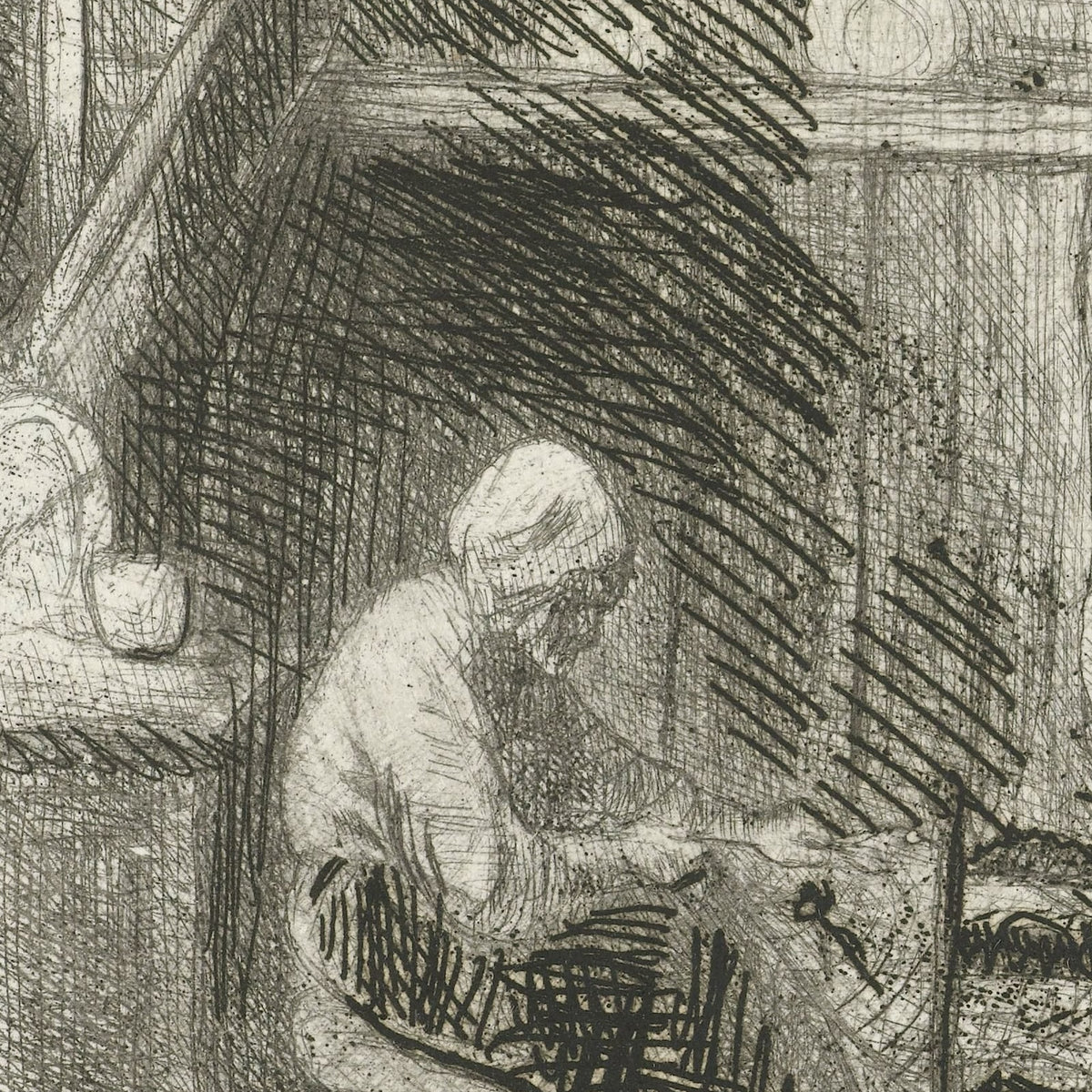 Twee figuren in een interieur - Jozef Israëls - Artwork detail