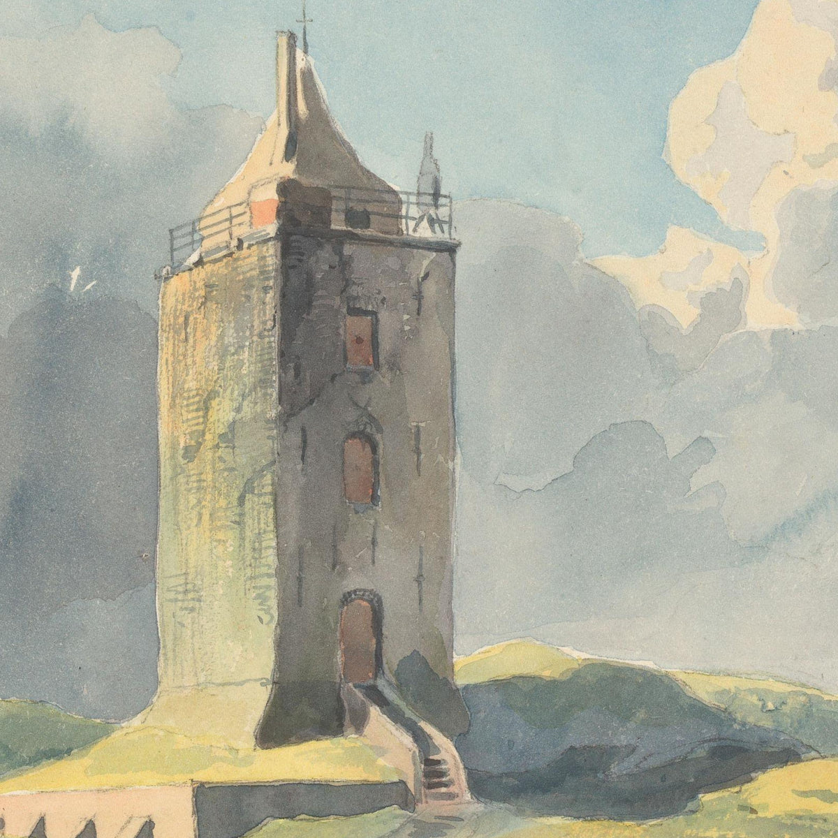 Kustgezicht met vuurtoren - Johannes van Reijn - Artwork detail