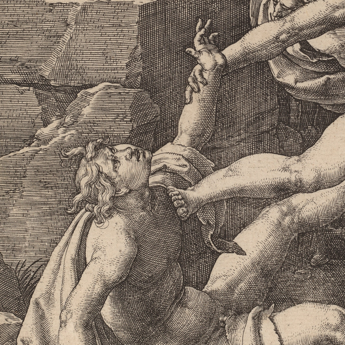 Cain Killing Abel - Lucas van Leyden - Artwork detail