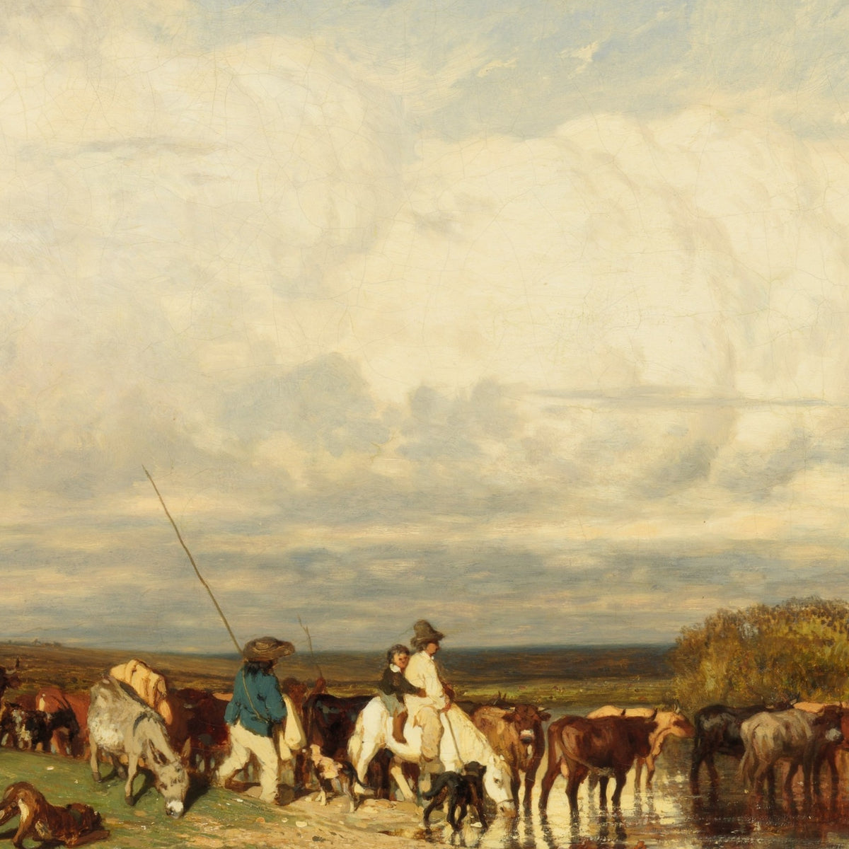 Cows Crossing a Ford - Jules Dupré - Artwork detail