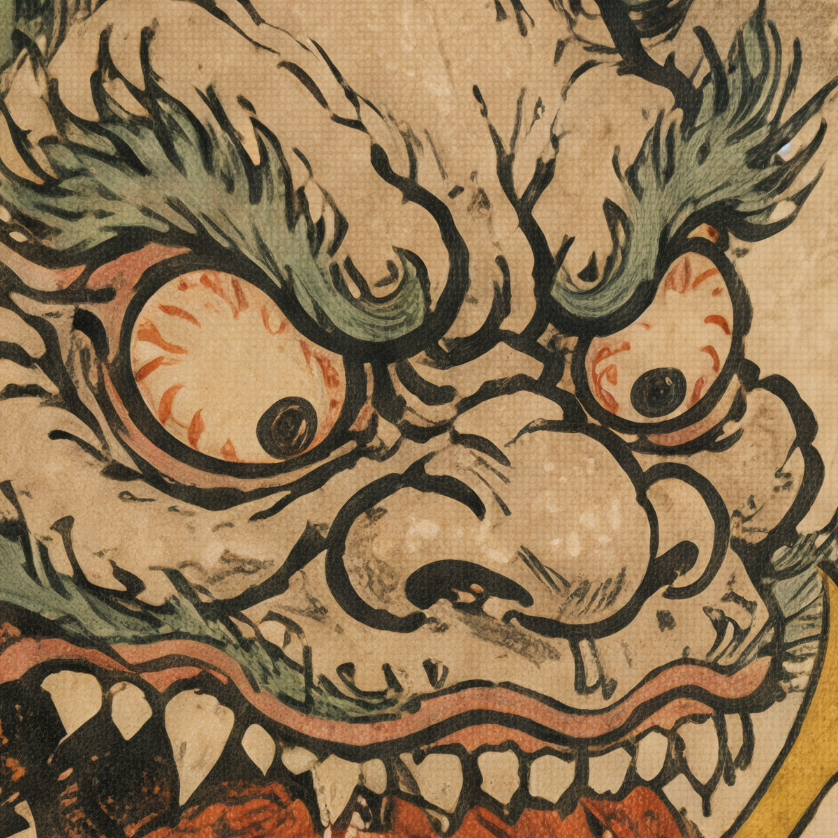 Shuten-doji at Mount Oe: The Head Attacks Raiko - Artwork detail
