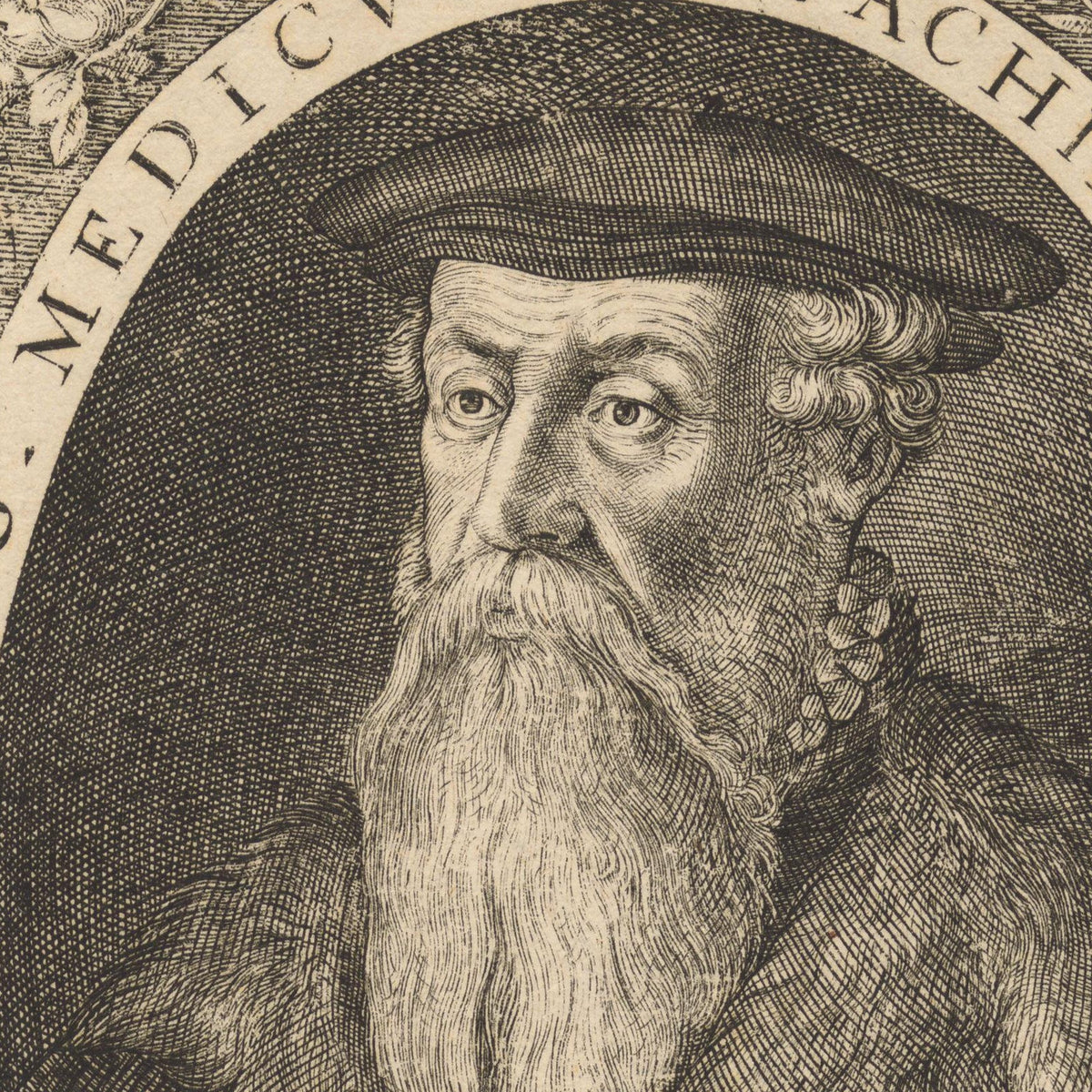 Portrait of Achilles Pirminius Gasser at Age 72 - Dominicus Custos - Artwork detail