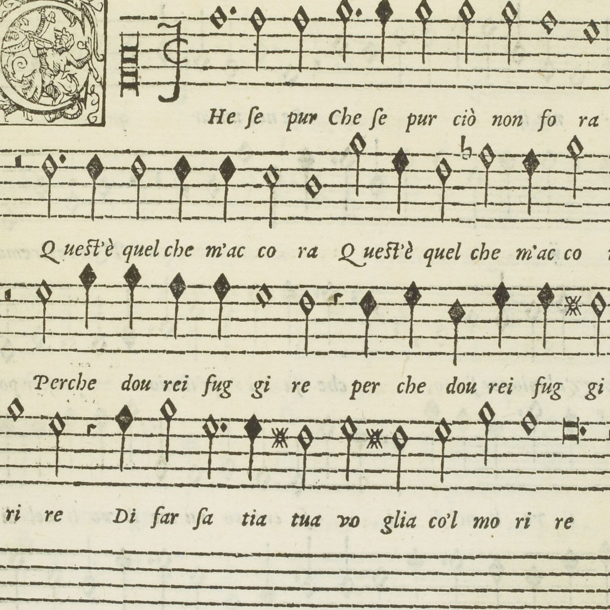 Renaissance Musical Score - Fine Art Print - Artwork detail