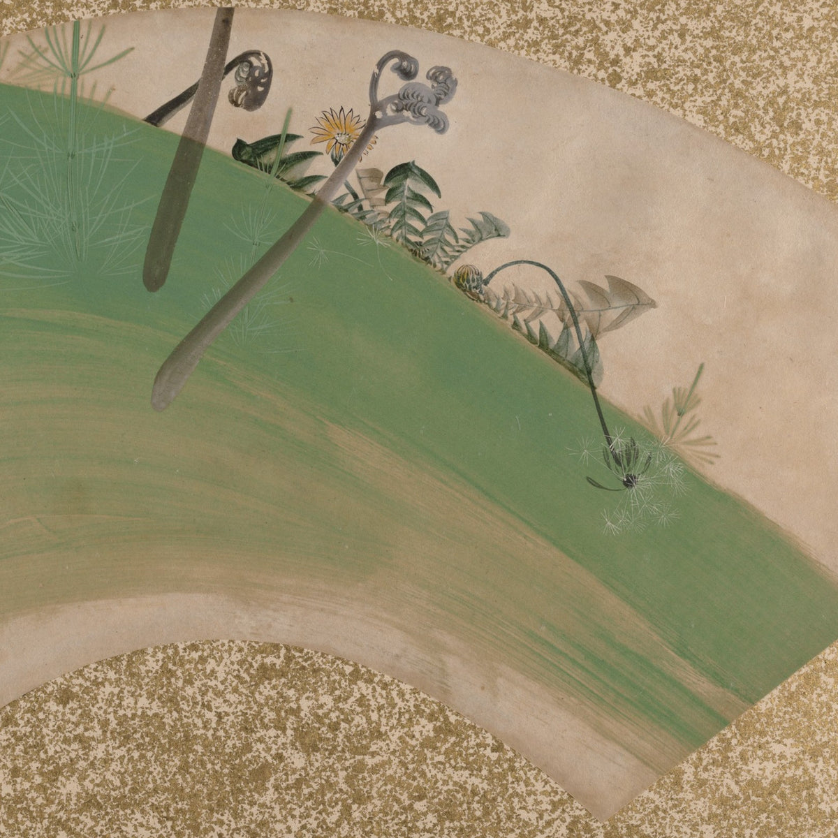Flowers on Grass - Shibata Zeshin - Artwork detail