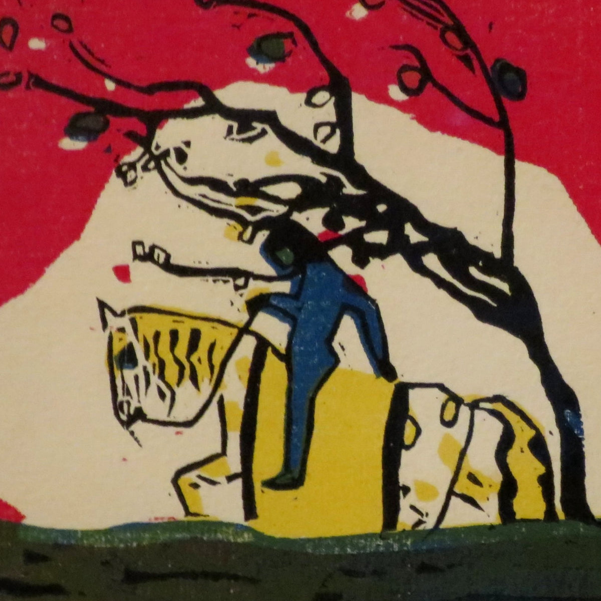 Two Riders against a Red Background - Wassily Kandinsky - Artwork detail