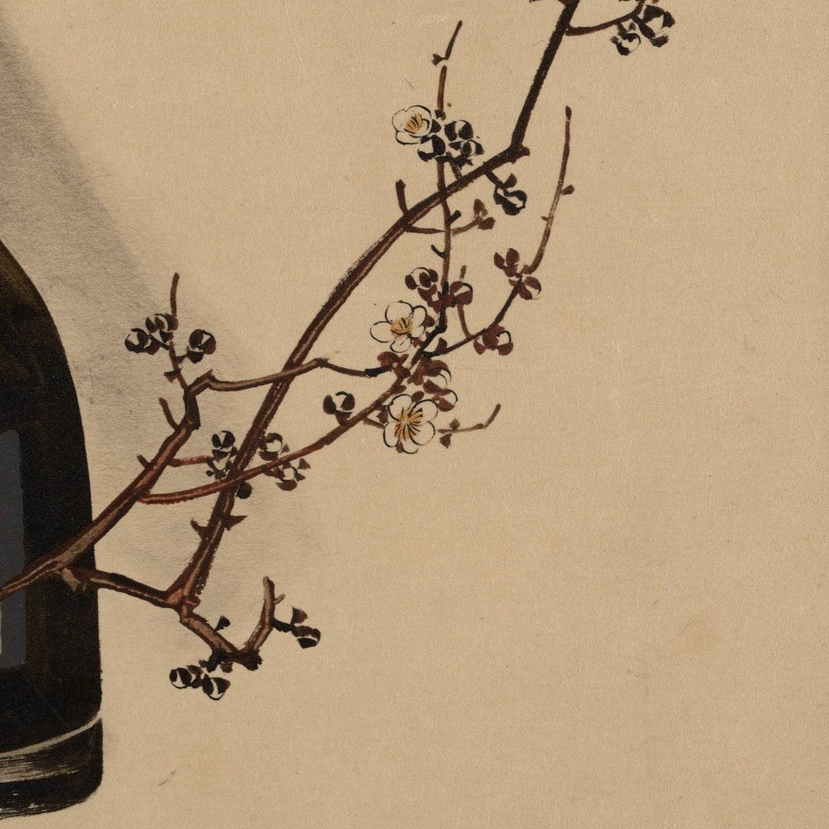 Plum Branch with Oil Lamp - Shibata Zeshin - Artwork detail