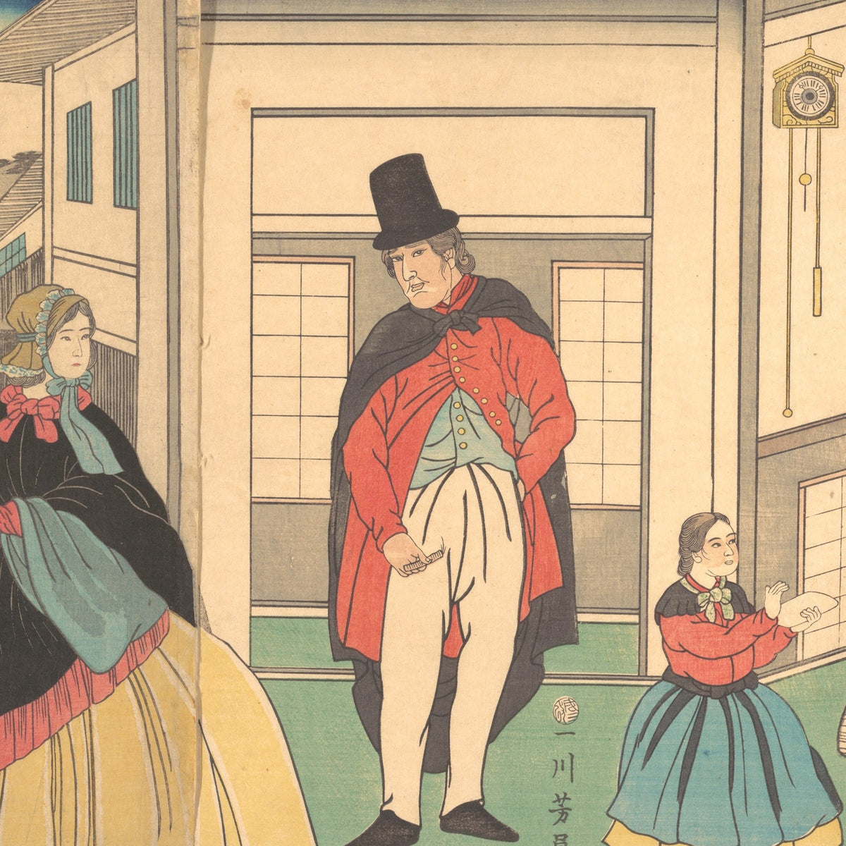 Foreigners Enjoying a Banquet - Utagawa Yoshikazu - Artwork detail