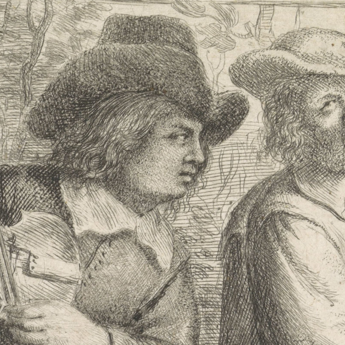 Musicians and a Drinker in an Inn - Jan Miense Molenaer - Artwork detail