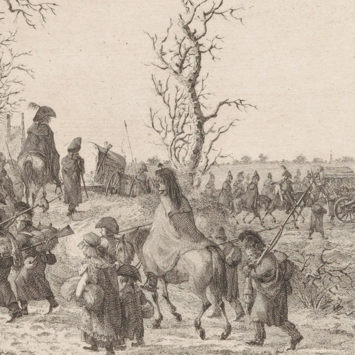 Overtocht van de Franse troepen over de Waal in januari 1795 - Joannes Bemme - Artwork detail