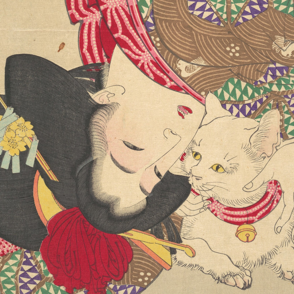 Teasing the Cat - Tsukioka Yoshitoshi - Artwork detail