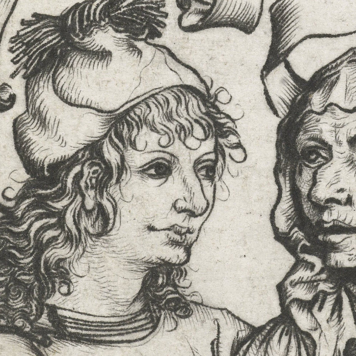 Young Man and Old Woman - Master of the Amsterdam Cabinet - Artwork detail