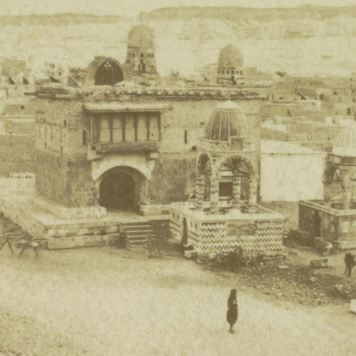 Gezicht op een tempel in Caïro, Egypte - Francis Frith - Artwork detail