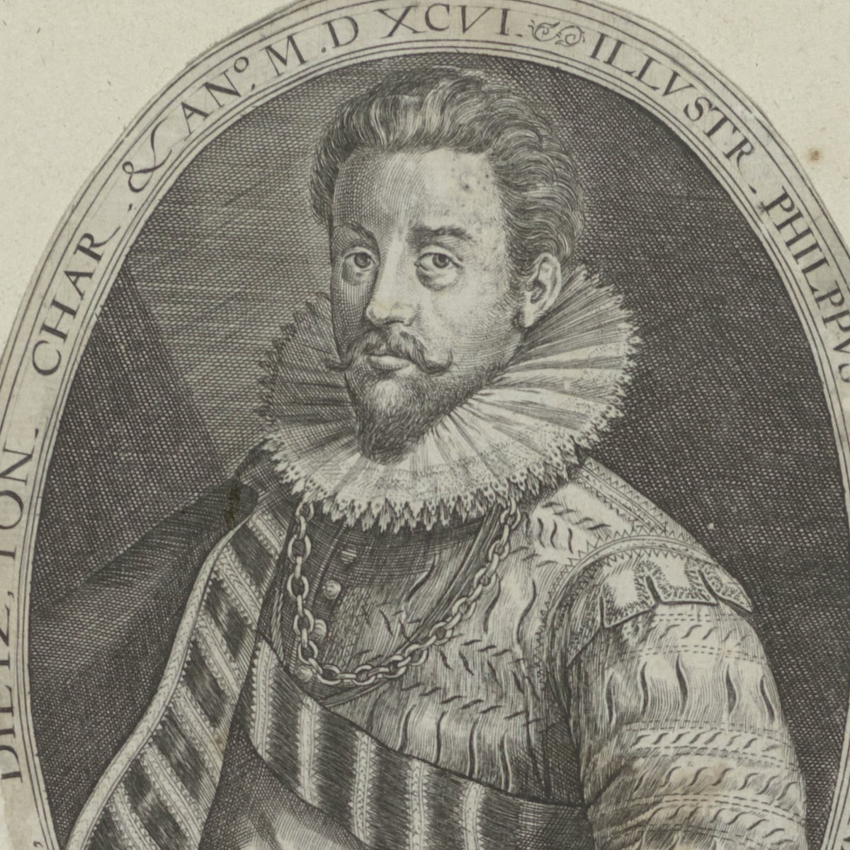 Portret van Filips Willem, prins van Oranje - Dominicus Custos - Artwork detail