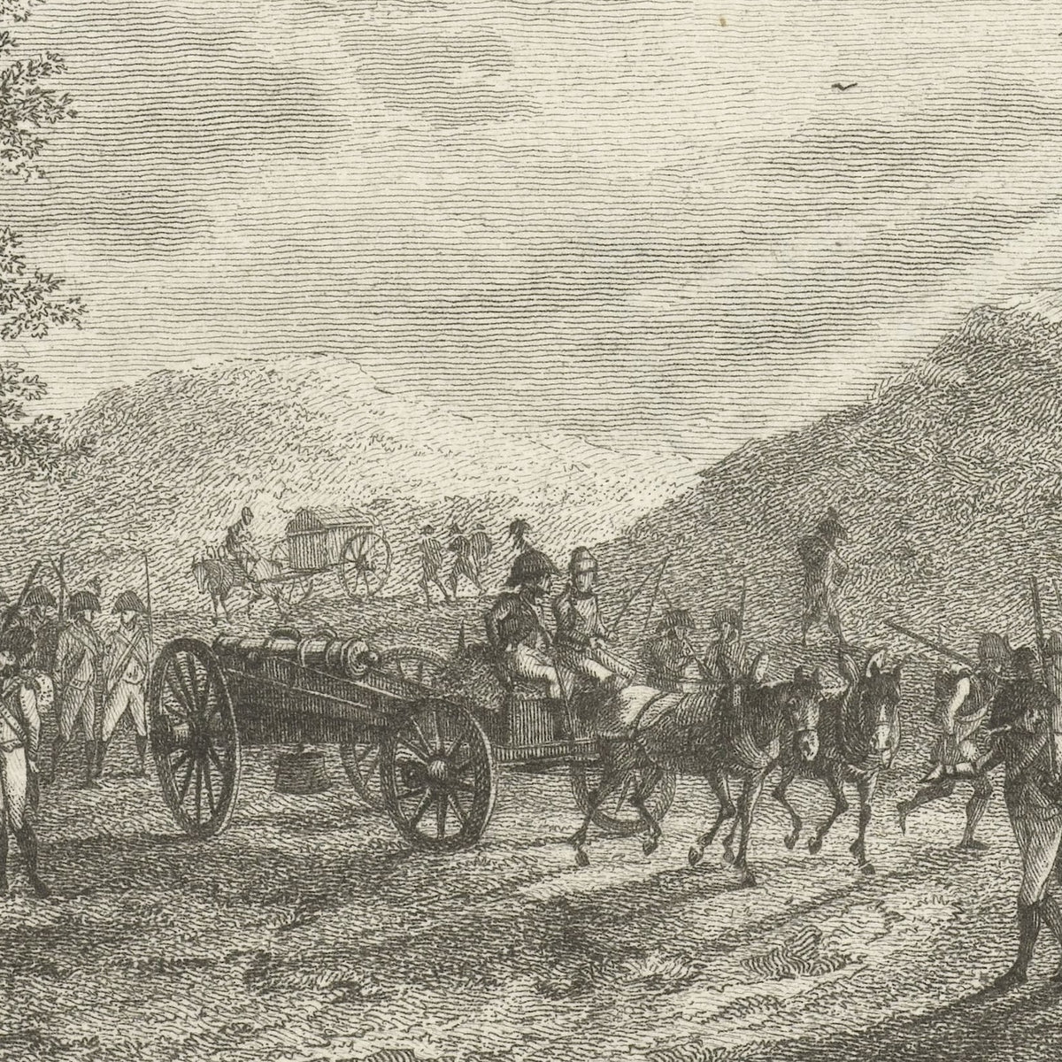 Infanteristen in een zonovergoten landschap - Joannes Bemme - Artwork detail