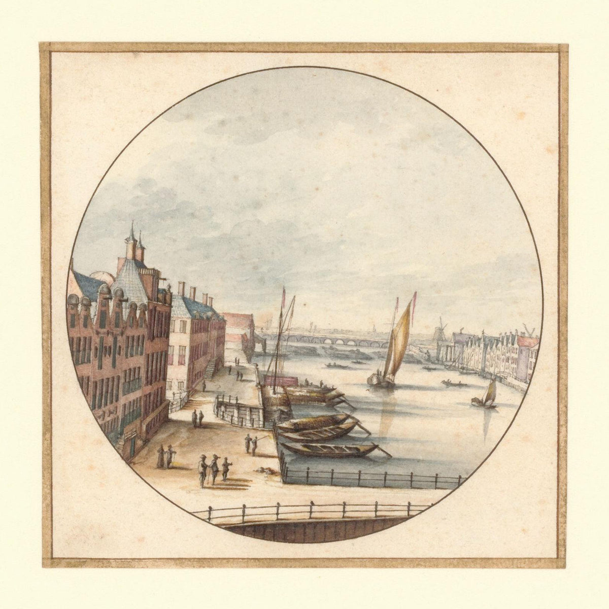 Gezicht op de Amstel tussen de Blauwbrug en Hogesluis - Jan van Call (I) - Artwork detail