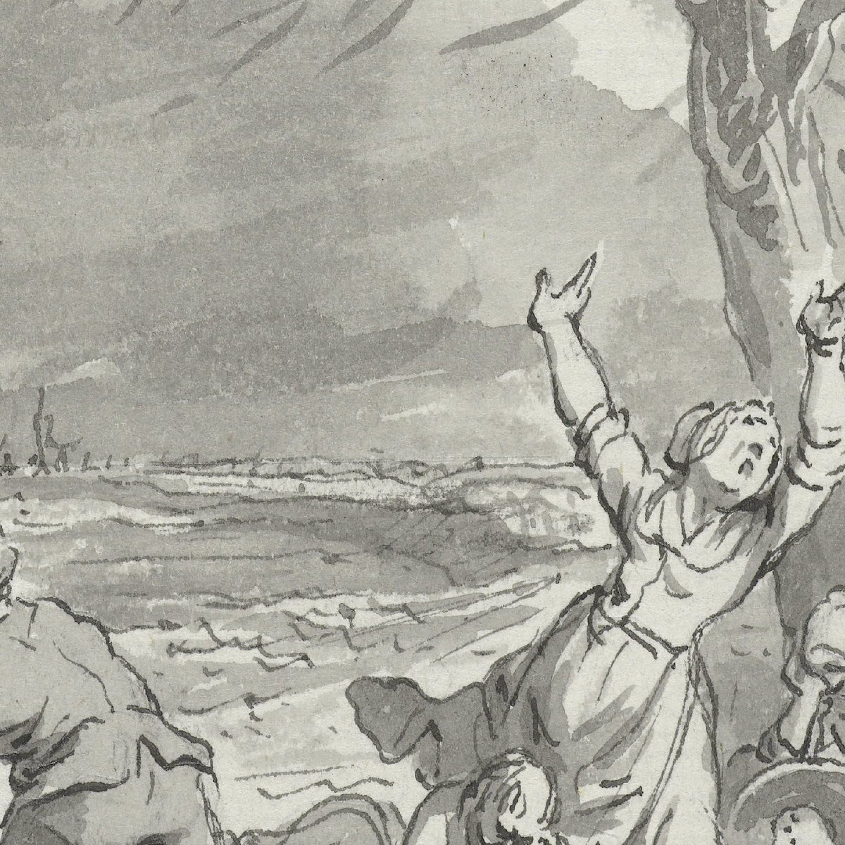 Overstroming van de Rijndijk in Gelderland, 1770 - Jacobus Buys - Artwork detail