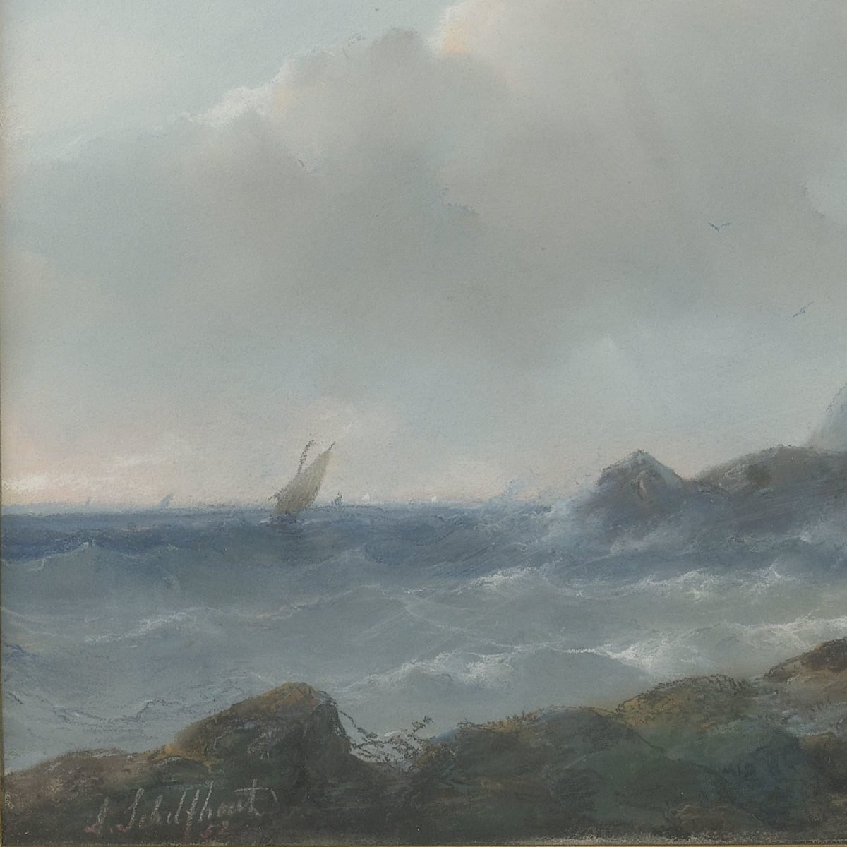 Een rotsachtige kust - Andreas Schelfhout - Artwork detail