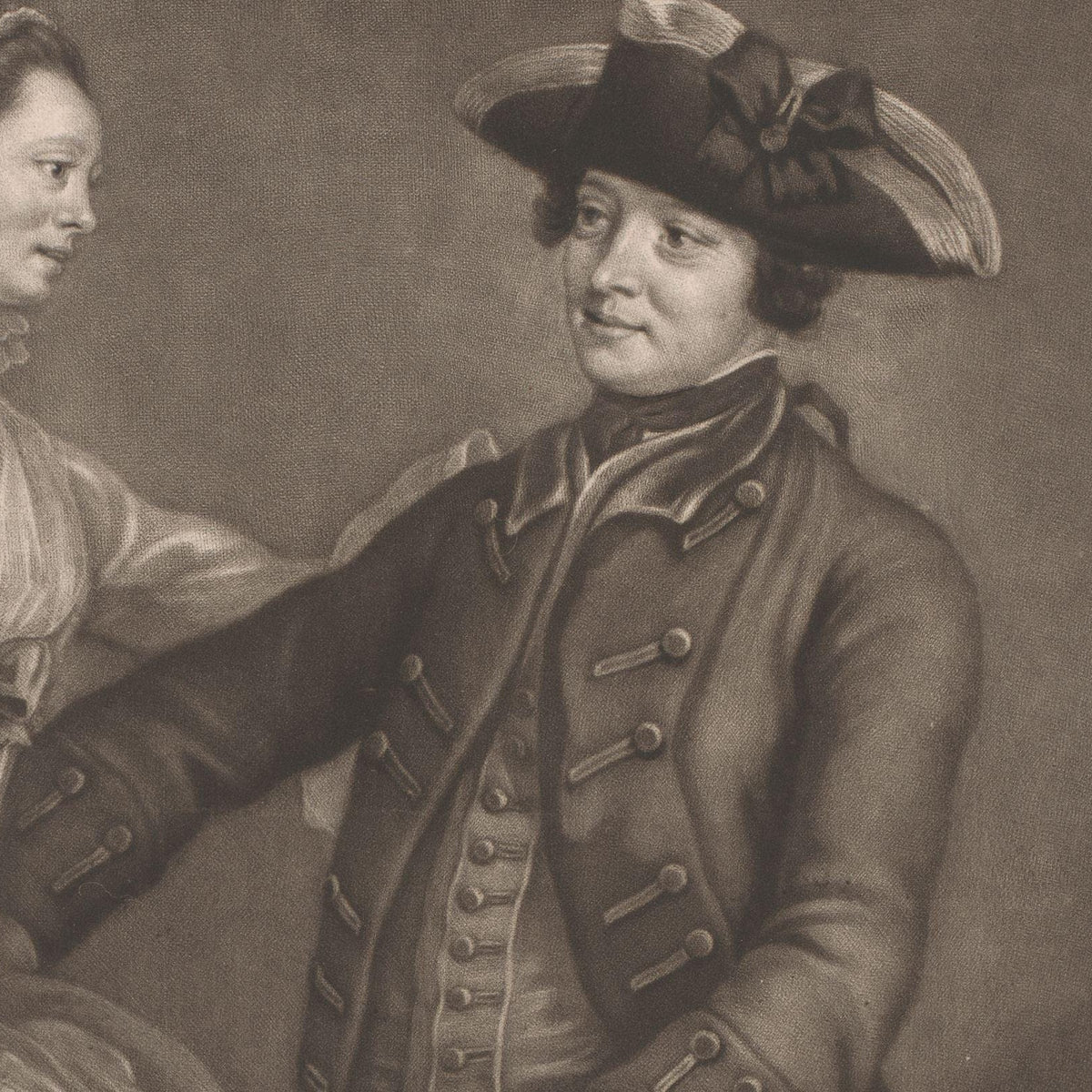 Thomas Lowe and Mrs. Chambers as Captain Macheath and Polly - James McArdell - Artwork detail