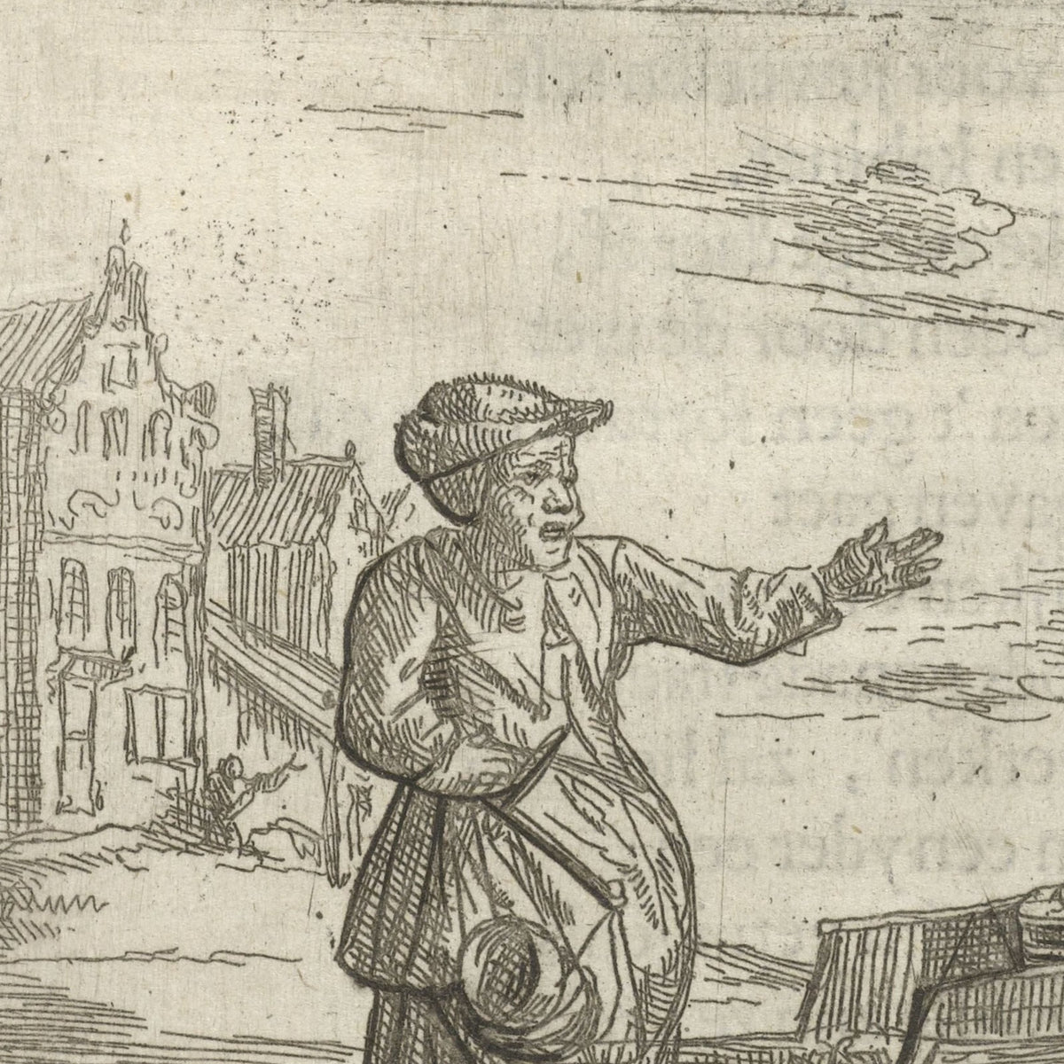 Vrouw bij een kruiwagen - Arnold Houbraken - Artwork detail