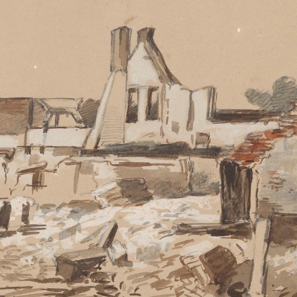Ruïnes van Bodegraven na de brand van 31 mei 1870 - Piet Schipperus - Artwork detail