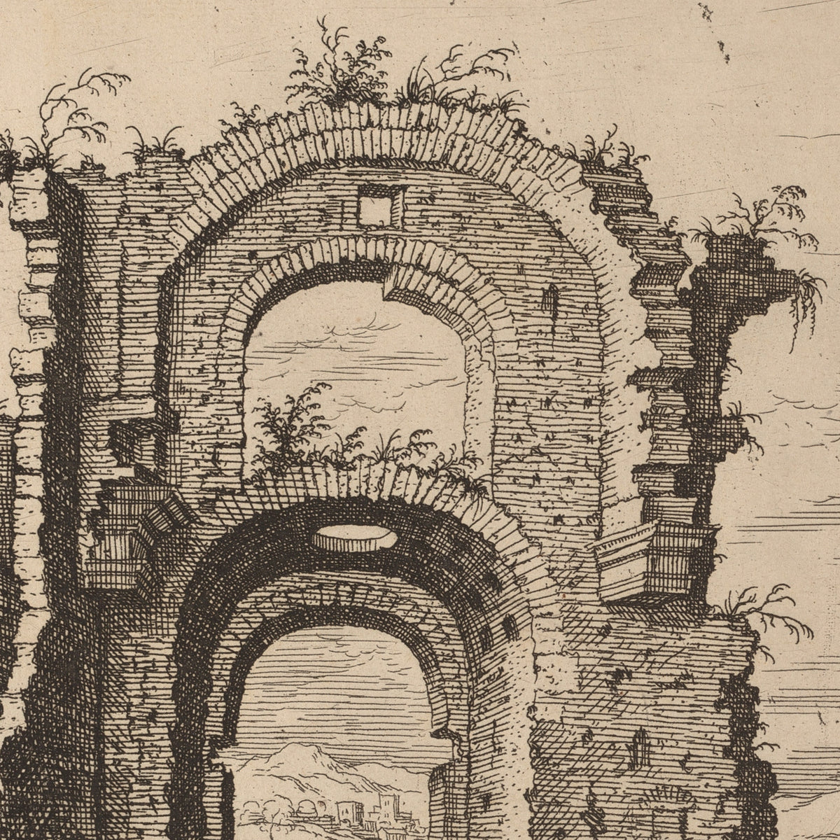 Second View of the Baths of Diocletian - Hieronymus Cock - Artwork detail