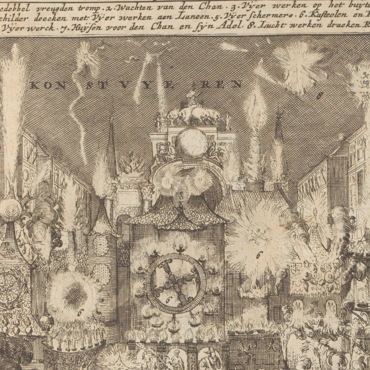 Vuurwerk en muziek - Romeyn de Hooghe - Artwork detail