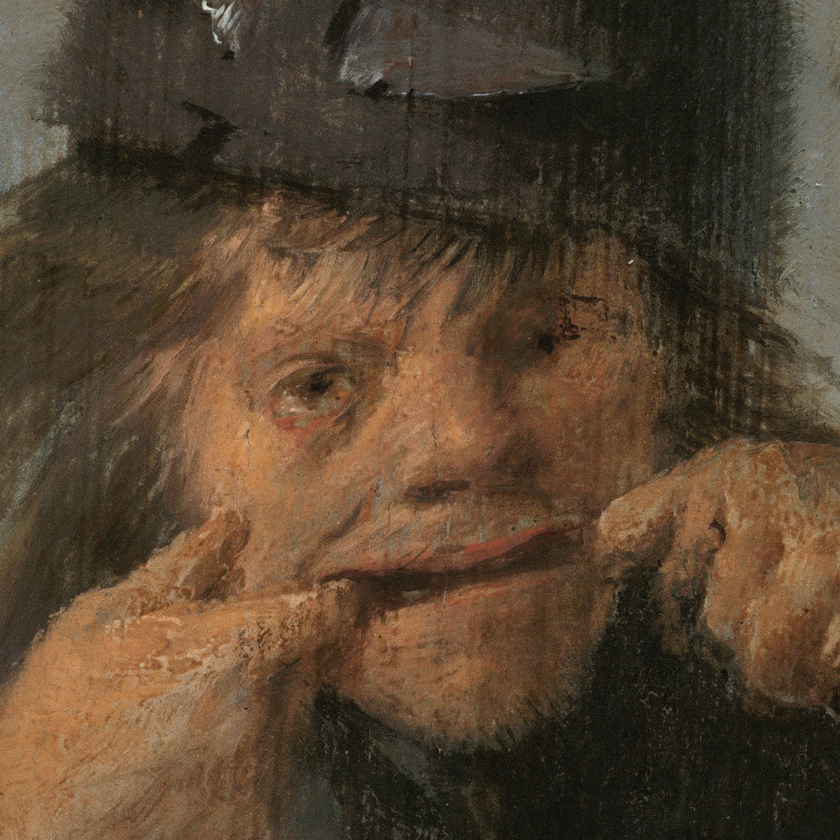 Youth Making a Face - Adriaen Brouwer - Artwork detail