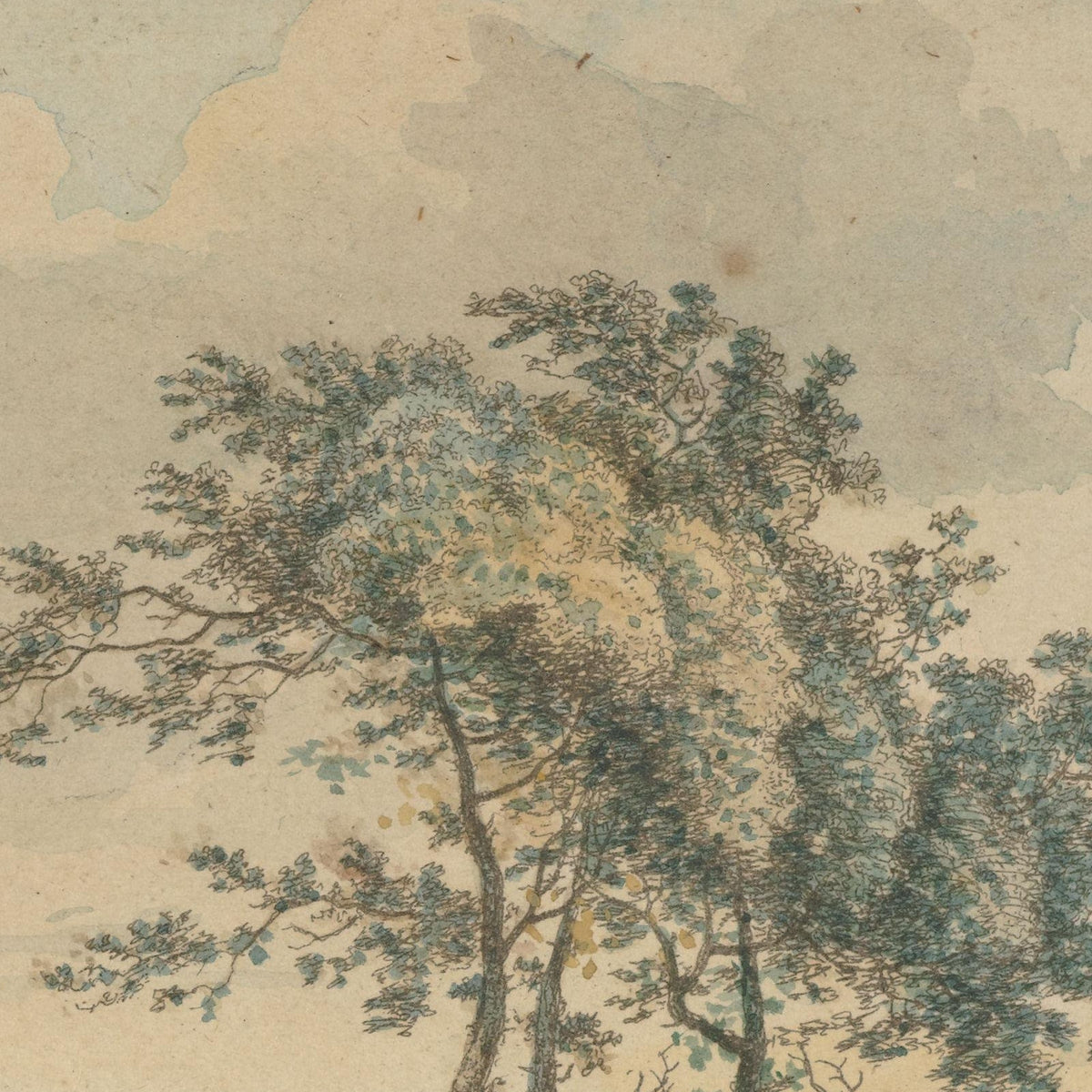 Landschap met ruiter en voetganger - Hermanus Fock - Artwork detail