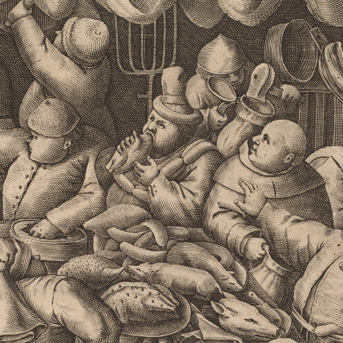 The Fat Kitchen - Pieter Bruegel the Elder - Artwork detail