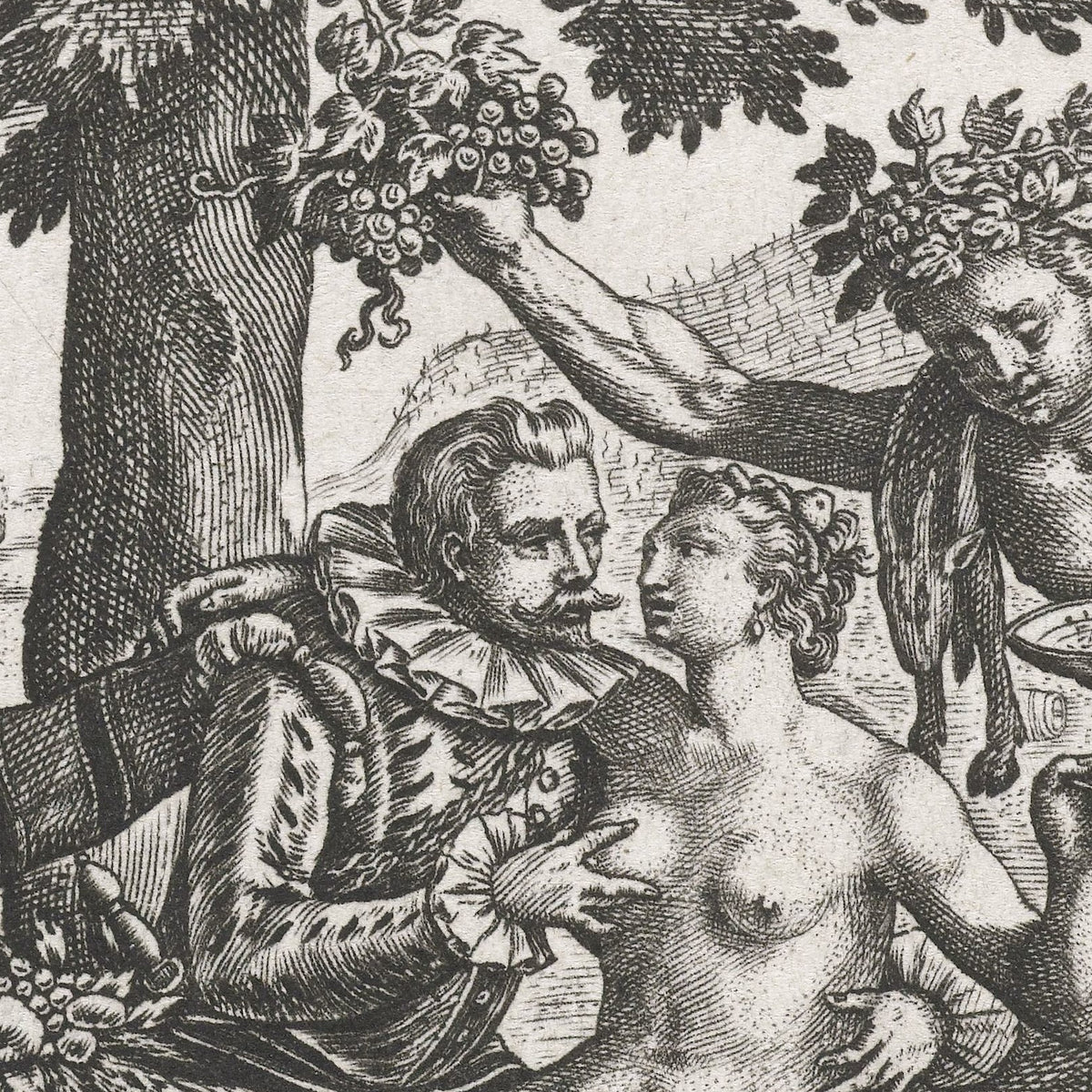 Man in gezelschap van Venus, Ceres en Bacchus - Johann Theodor de Bry - Artwork detail