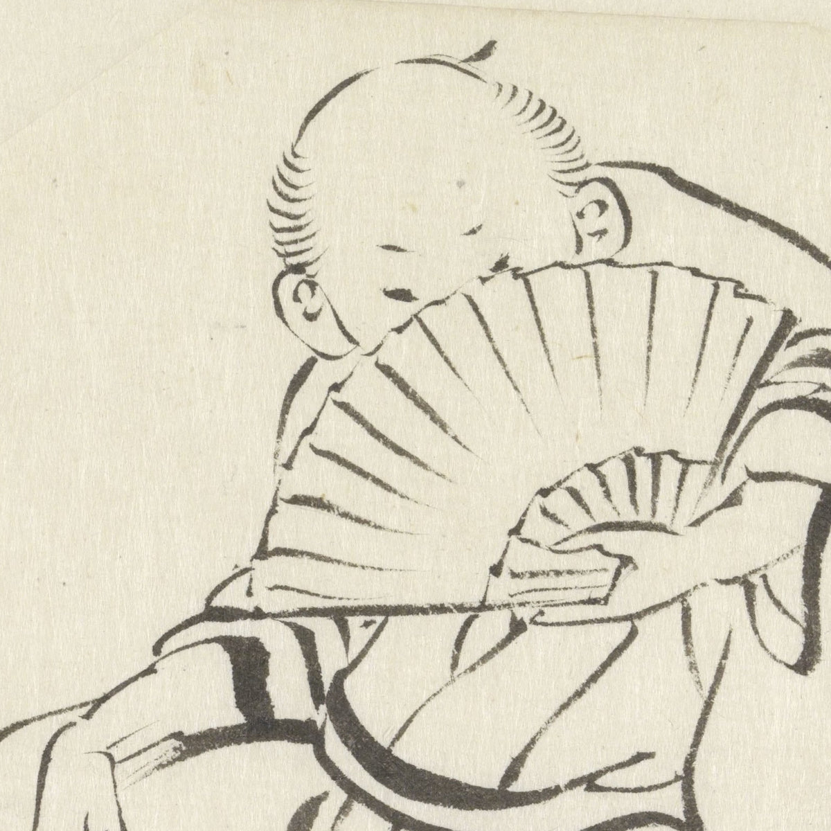 Seated Man with a Fan - Totoya Hokkei - Artwork detail