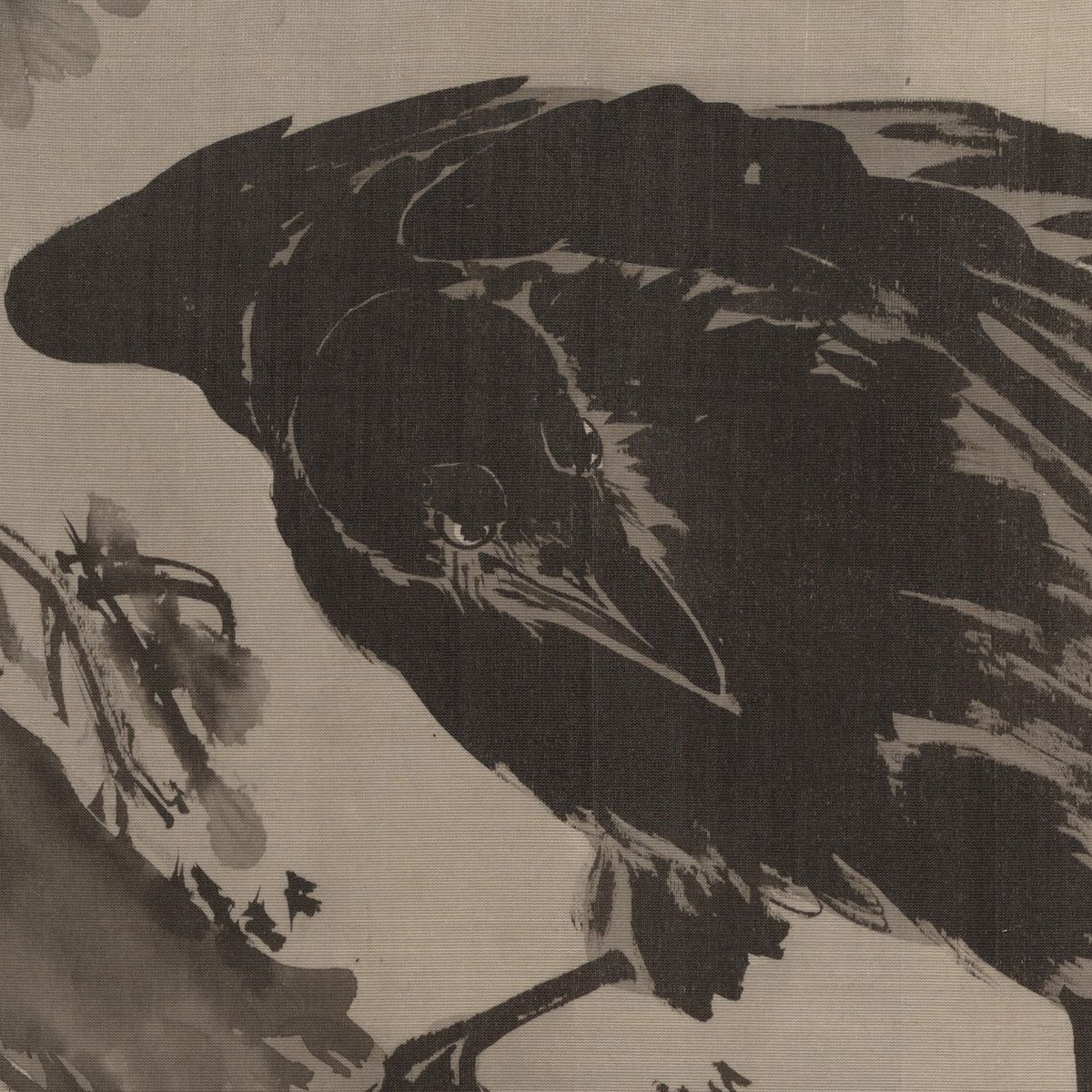 Crow and the Moon - Kawanabe Kyōsai - Artwork detail