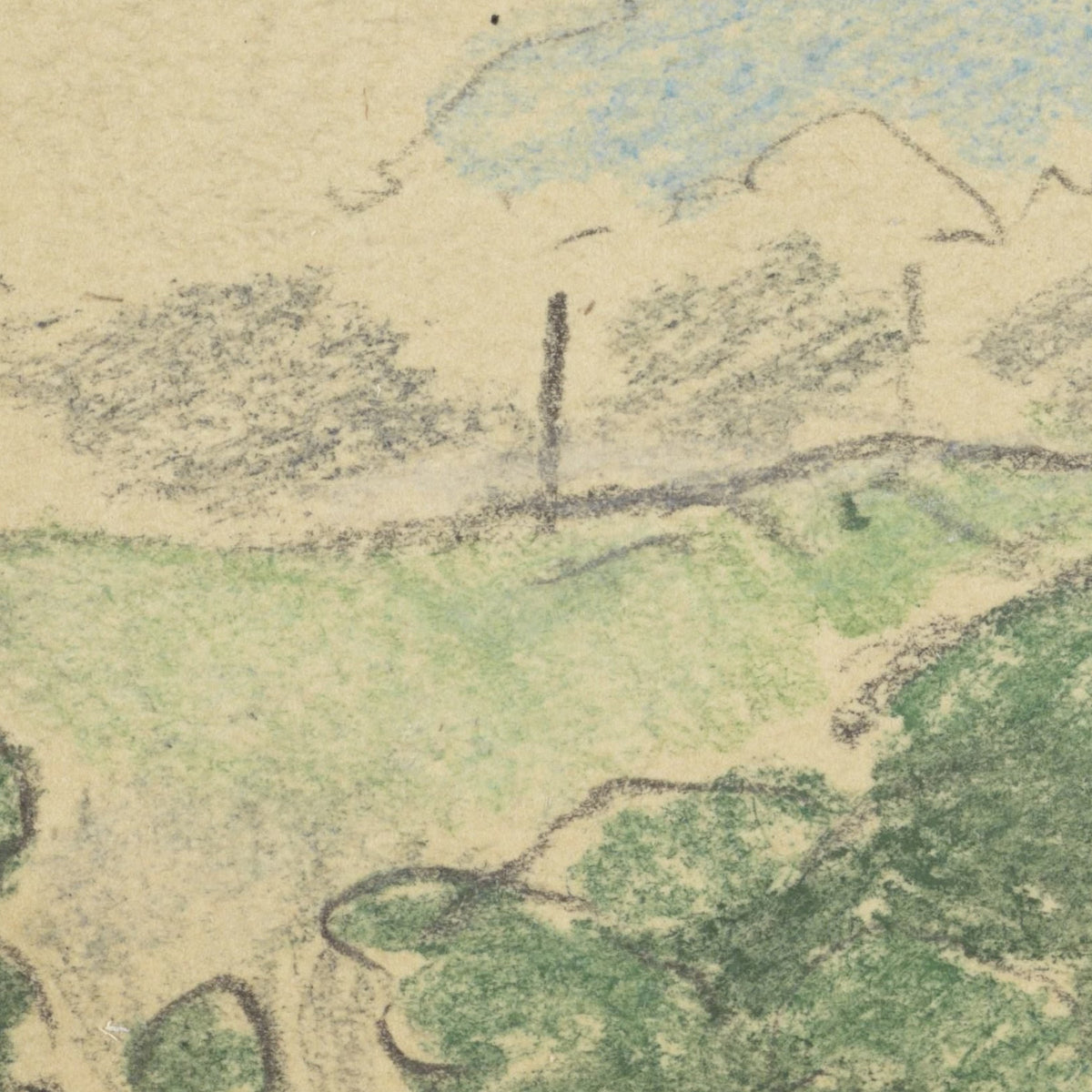 Korenakker tussen bomen - Adolf le Comte - Artwork detail