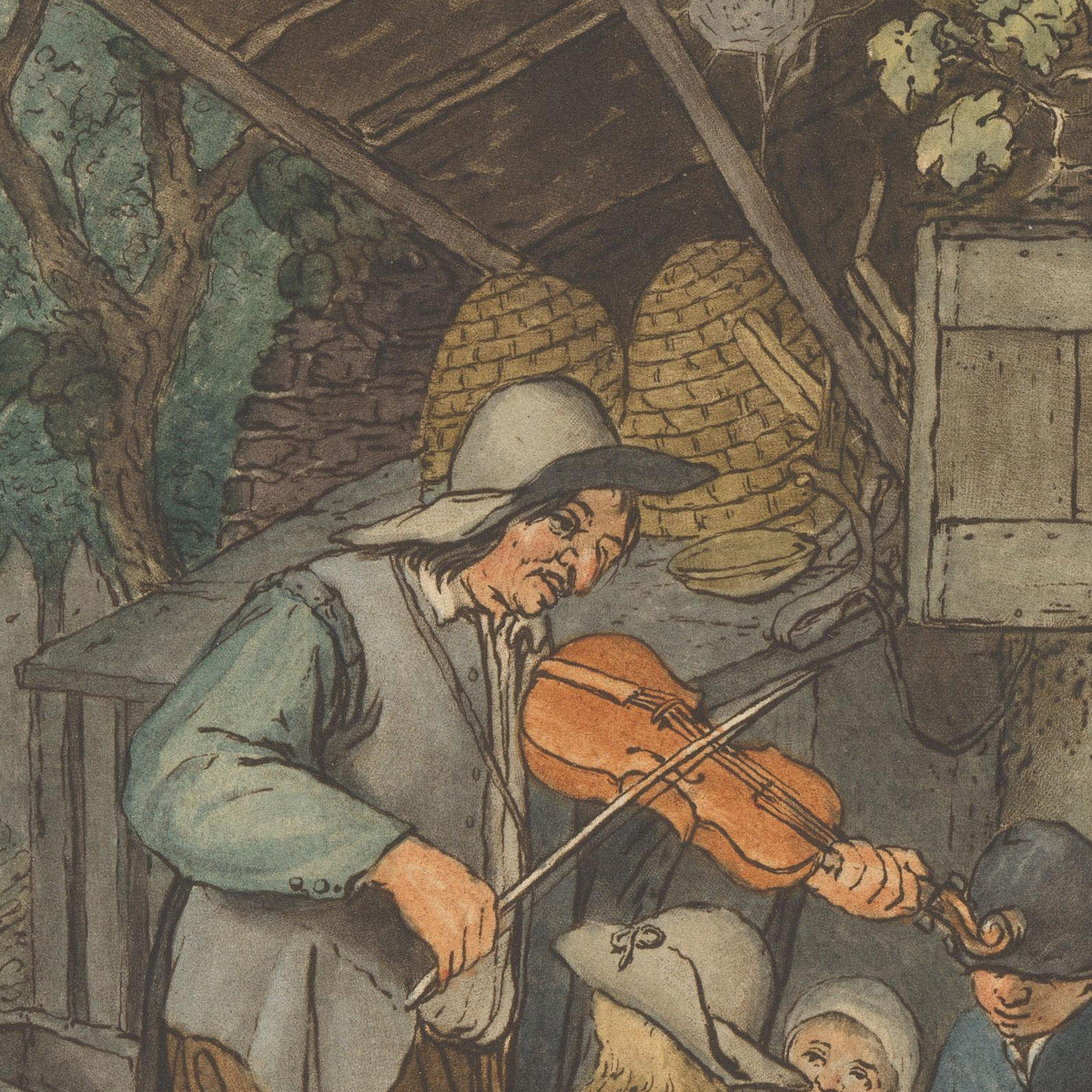 Vioolspeler voor een herberg - Cornelis Ploos van Amstel - Artwork detail