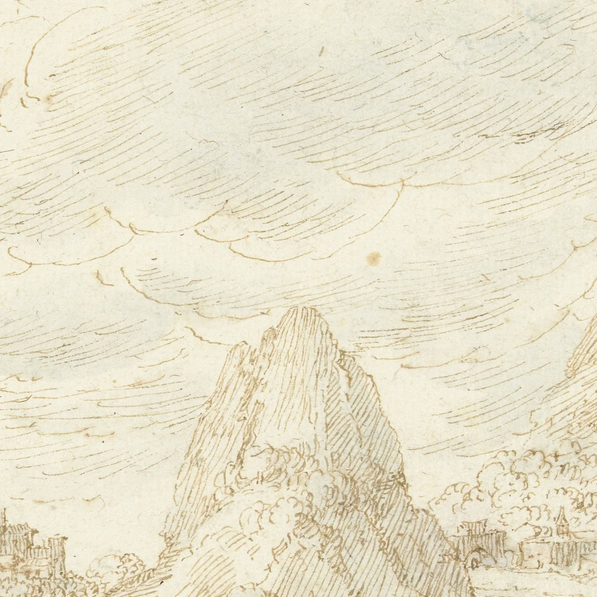 Mountainous Landscape with a Winding Road - Hendrick van Cleve III - Artwork detail