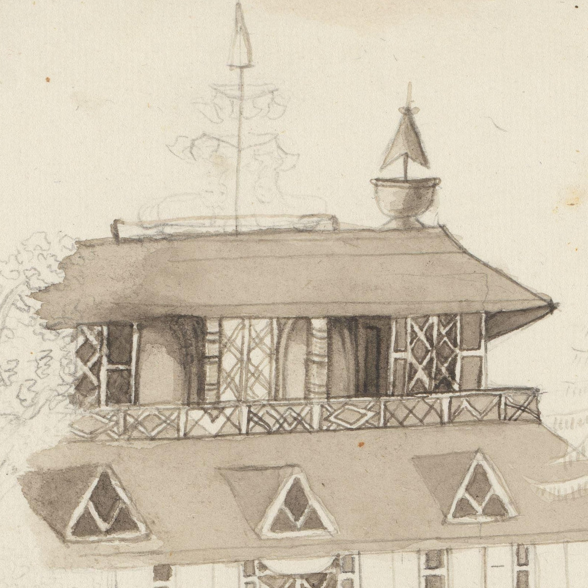 Het huis Peking te Baarn - David Pièrre Giottino Humbert de Superville - Artwork detail