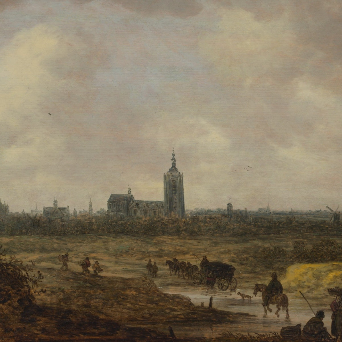 A View of The Hague from the Northwest - Jan van Goyen - Artwork detail