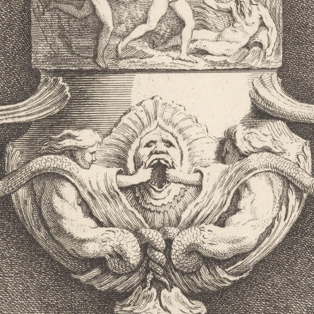 Vaas met meermannen en masker - Gabriel Huquier - Artwork detail